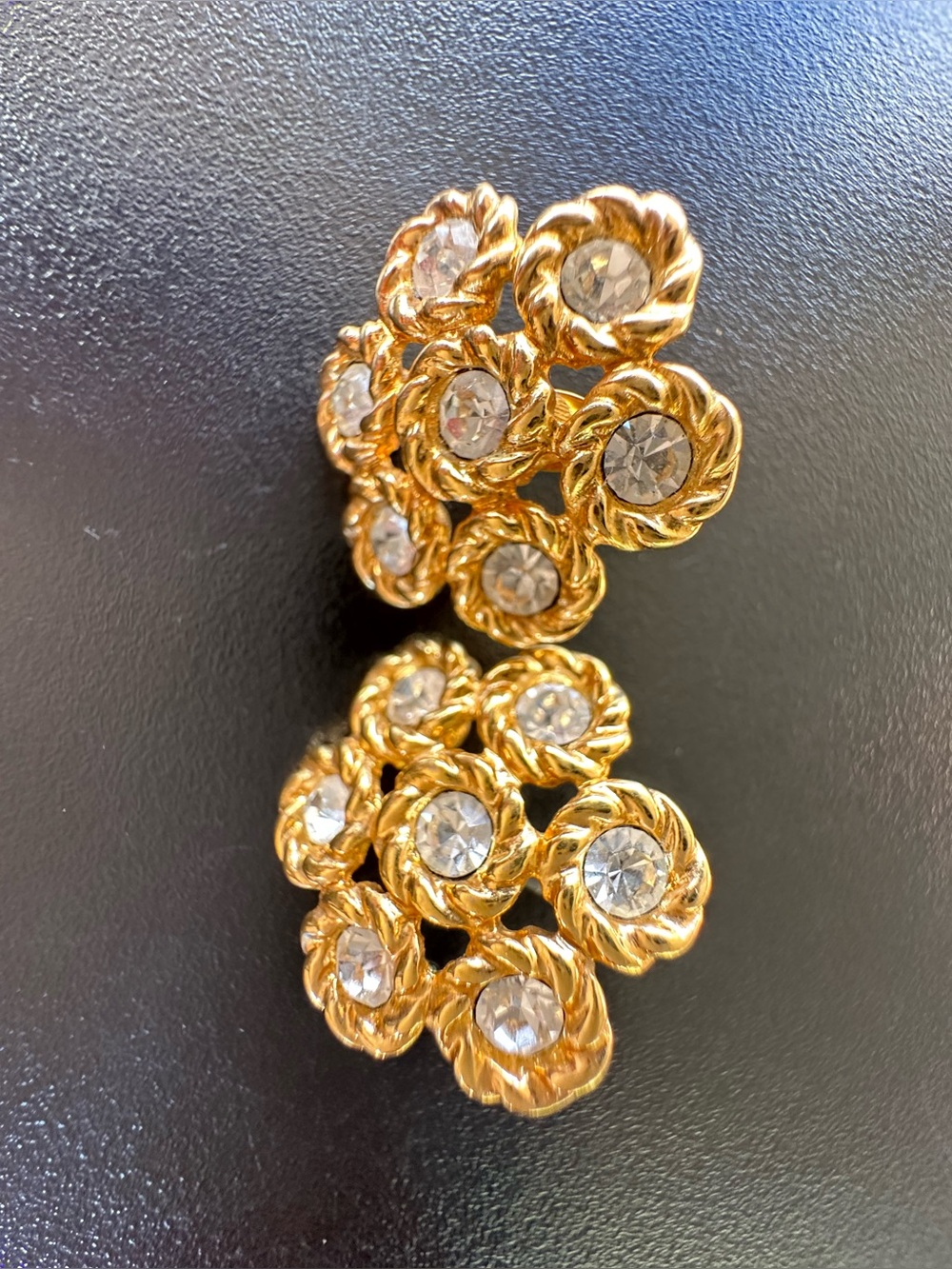 vintage Swarovski gold-tone Flower pierced earrings